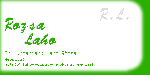 rozsa laho business card